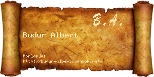 Budur Albert névjegykártya